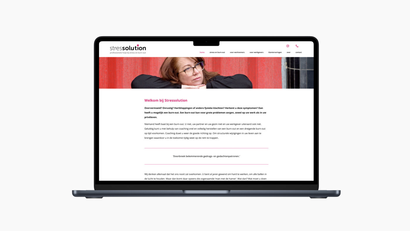 website Streessolution ontwerp huisstijl burn-out HollandsOntwerp