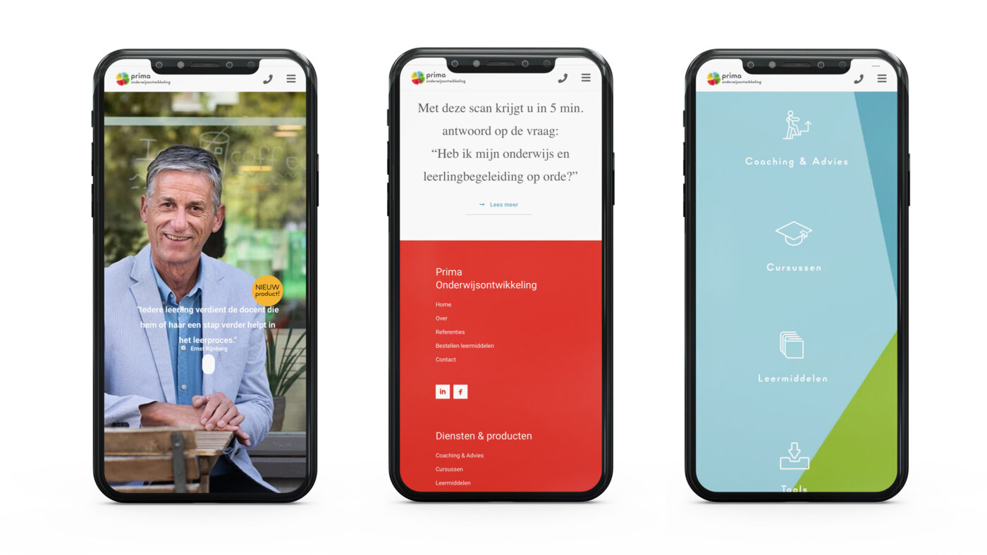 Prima onderwijsontwikkeling website huisstijl HollandsOntwerp